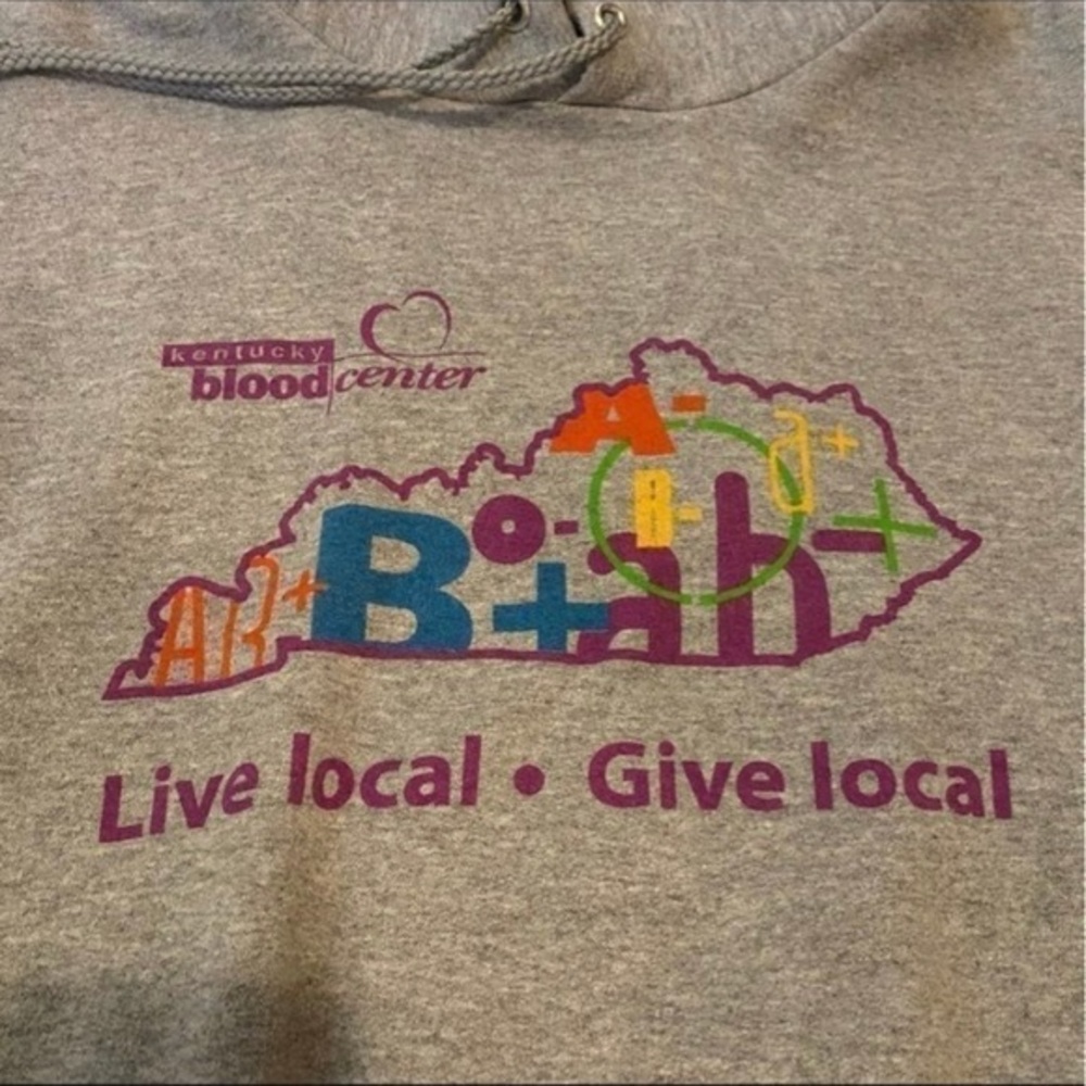 Kentucky Blood Center | Live Local • Give Local Donor Hoodie |‎ Medium - Picture 2 of 5